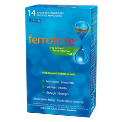 Ferrotone Fer naturel + vitamine C goût pomme 14 sachets de 25ml