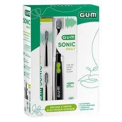 GUM Coffret Sonic Daily Brosse à dents électrique blanc