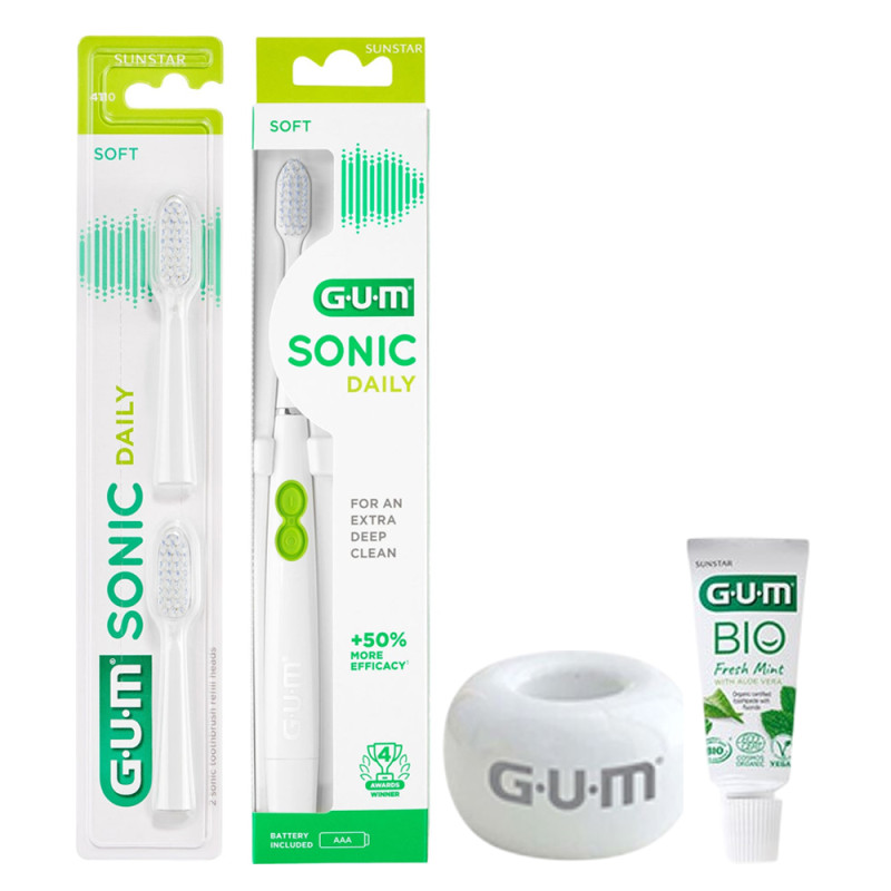 GUM Coffret Sonic Daily Brosse à dents électrique noir