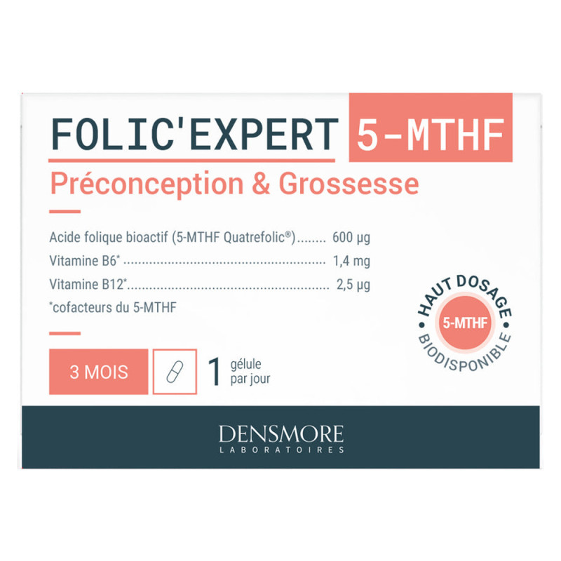 Densmore Folic'Expert 5-MTHF Préconception & grossesse 90 comprimés