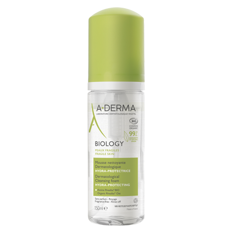 A-Derma Biology Mousse nettoyante dermatologique bio 150ml