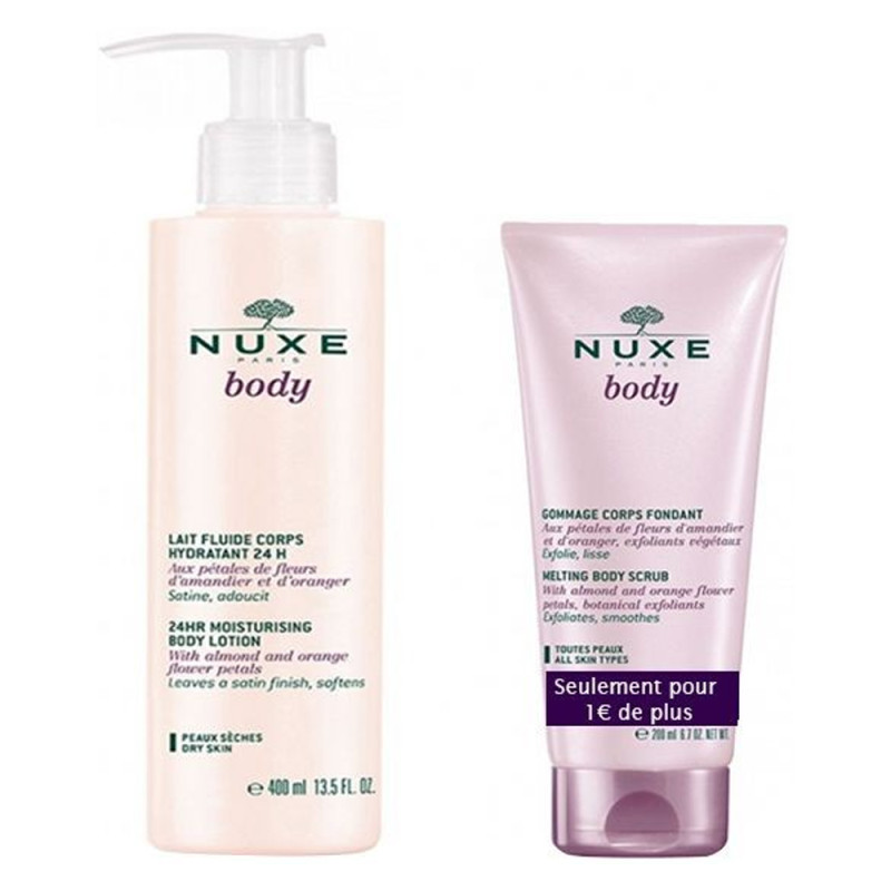 Nuxe Body Lait hydratant 400ml + Gommage fondant 200ml