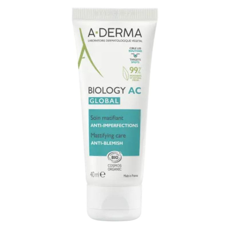 A-Derma Biology AC Global Soin matifiant anti-imperfections bio 40ml