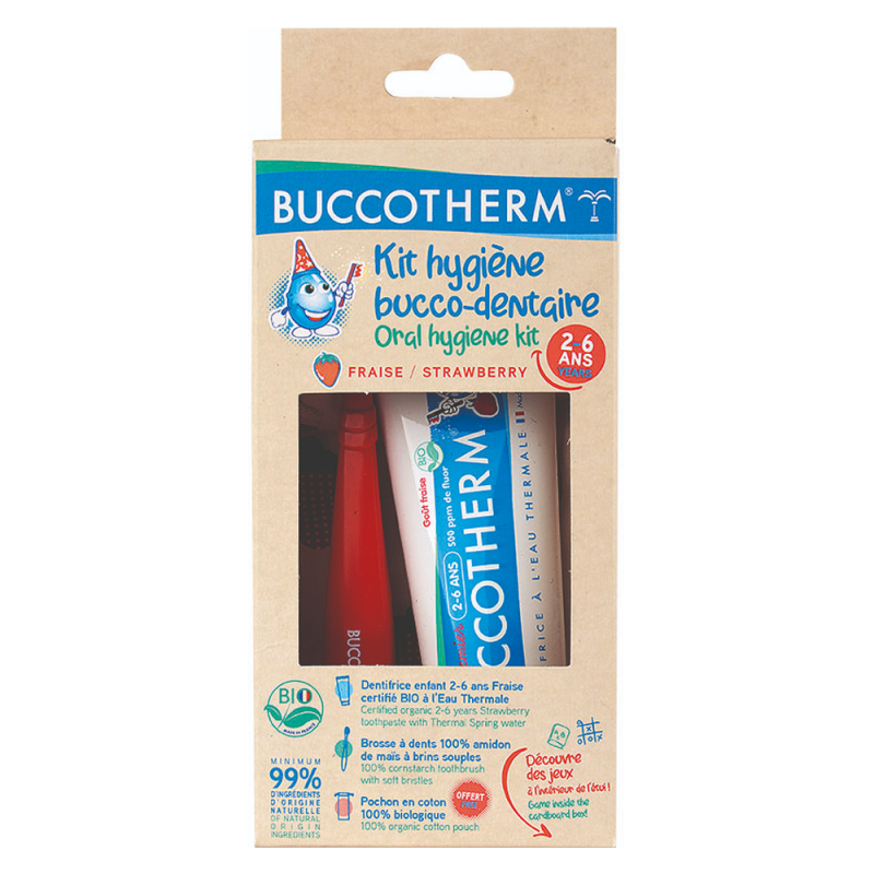 Buccotherm Kit hygiène bucco-dentaire 2-6 ans fraise bio