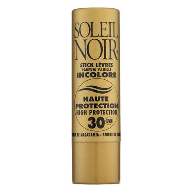 Soleil Noir Stick lèvres incolore SPF30 parfum vanille 4gr