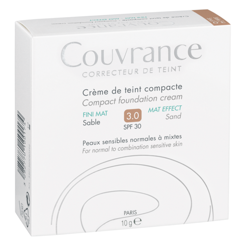 Avène Couvrance Crème de teint compacte fini mat sable 3.0 SPF30 - 10gr