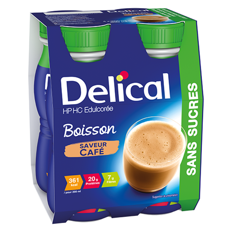 Delical Boisson HP HC sans sucres saveur café lot de 4x200ml
