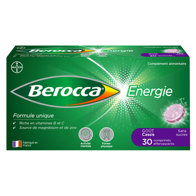 Berocca Énergie Goût cassis 30 comprimés effervescents