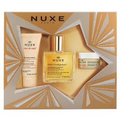 Nuxe Coffret Huile prodigieuse 50ml + Crème mains 30ml + Baume lèvres 15gr