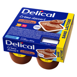 Delical Crème dessert HP HC sans lactose saveur chocolat 4 x 200gr