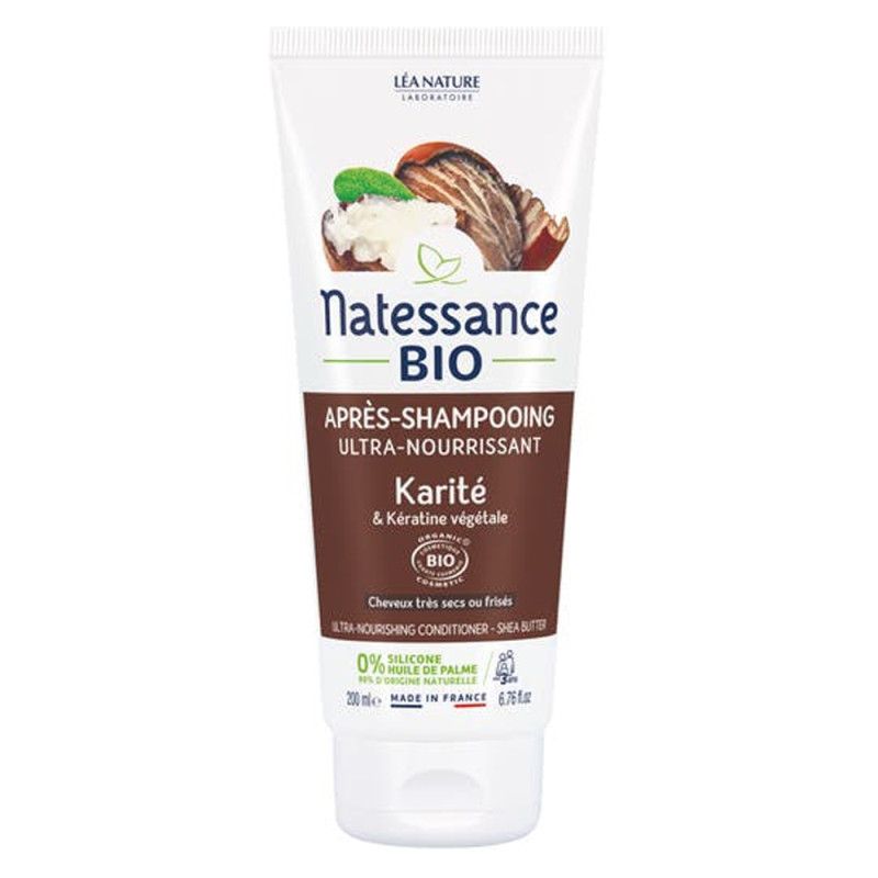Natessance Après-shampooing ultra-nourrissant Karité et Kératine végétale bio 200ml