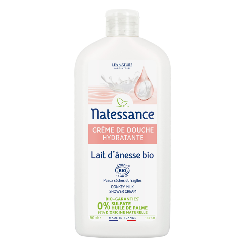 Natessance Crème de douche Lait d'Ânesse bio 500ml
