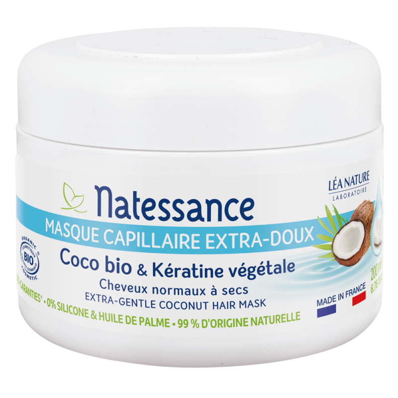 Natessance Masque capillaire extra-doux coco bio & kératine 200ml
