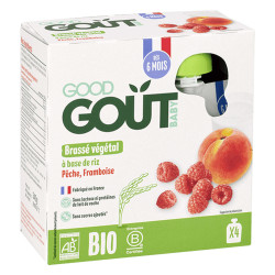 Good goût Brassé végétal riz Pêche Framboise 4x85gr