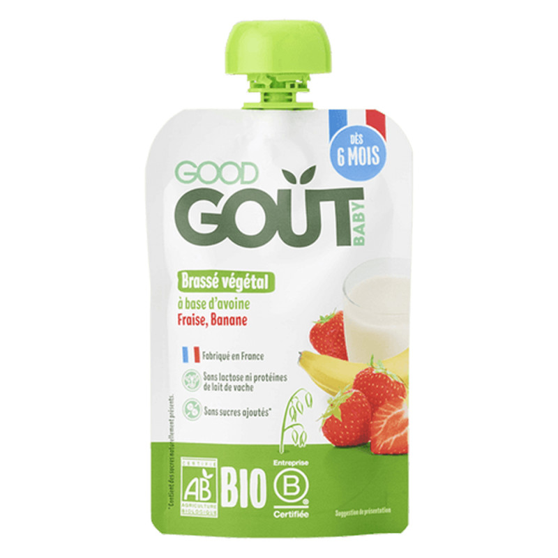 Good Goût Brassé végétal Avoine Fraise Banane dès 6 mois bio 90gr