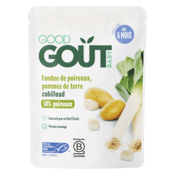 Good Goût Fondue de poireaux pommes de terre cabillaud bio 190gr