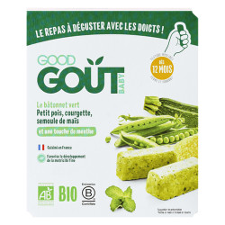Good Goût Le Bâtonnet vert Petit pois courgette semoule de maïs bio 120gr