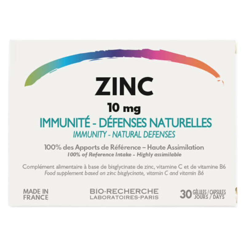 Bio-Recherche Zinc 10mg Immunité - Défenses naturelles 30 gélules