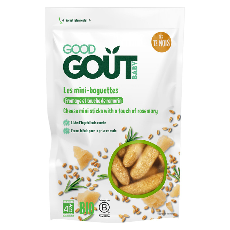 Good Goût Mini-baguettes fromage et touche de romarin bio 70gr