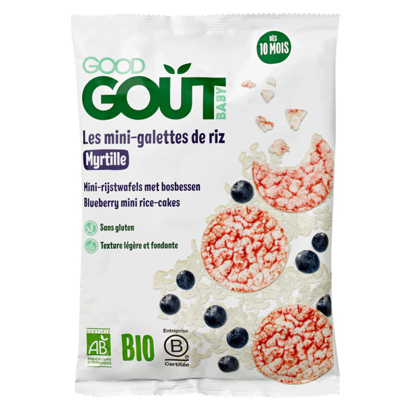 Good Goût Mini-galettes de riz à la myrtille bio 40gr