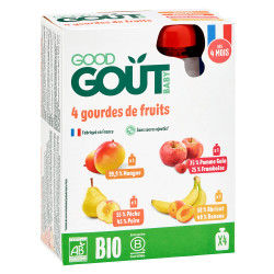 Good Goût 4 Gourdes de fruits bio 4 x 120gr