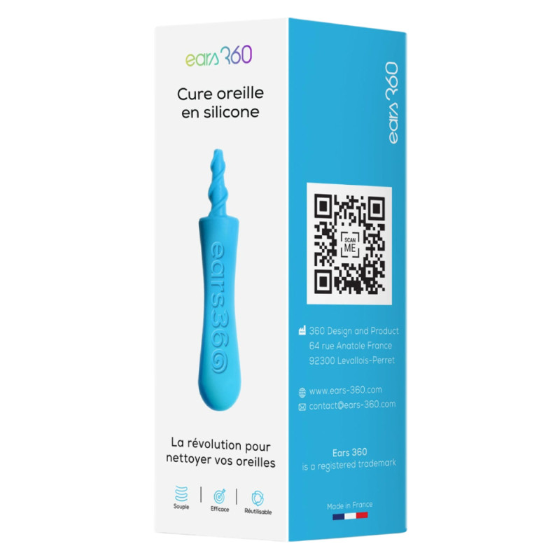 Ears 360 Coton-tige réutilisable enfant bleu