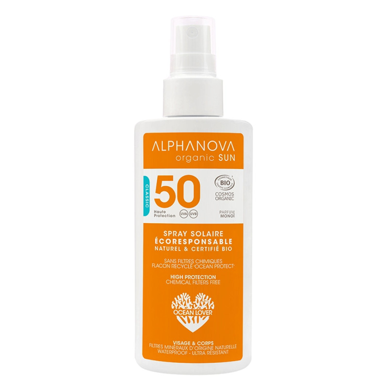 Alphanova Spray solaire Ecoresponsable nature et certifié bio 125gr