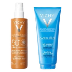 Vichy Capital Soleil Spray Fluide invisible SPF50+ 200 ml + Lait Apaisant après-soleil 100ml