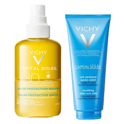 Vichy Capital Soleil Eau de protection solaire hâle sublimé SPF30+ 200ml + Lait Apaisant après-soleil 100ml