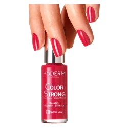 Poderm Vernis Color Strong Durcisseur Rouge Rose 8ml