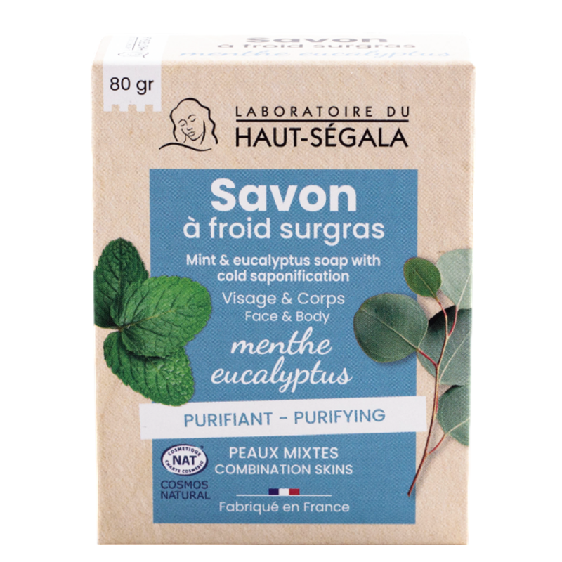 Laboratoire du Haut-Ségala Savon à froid surgras menthe eucalyptus 80gr