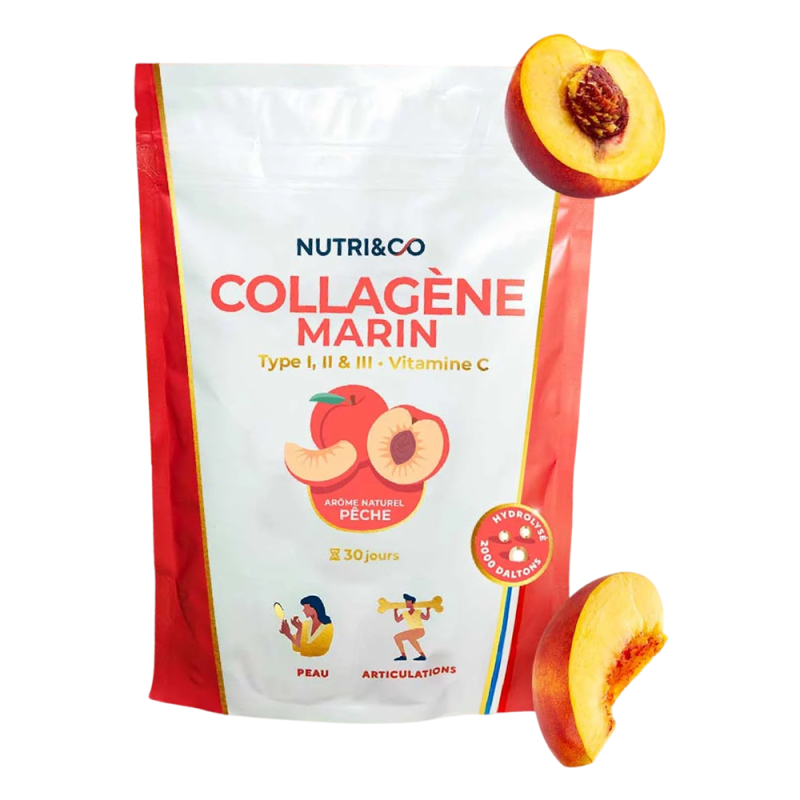 Nutri&Co Collagène Marin arôme naturel pêche 190gr