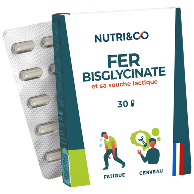 Nutri&Co Fer Bisglycinate et sa souche lactique 30 gélules