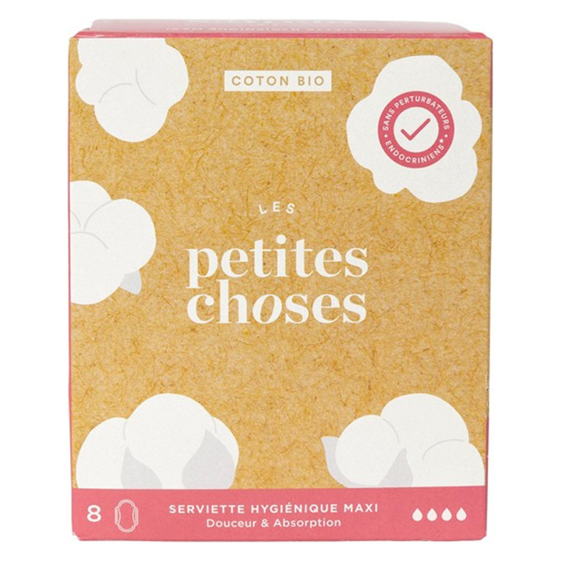 Les Petites Choses Serviette Hygiénique Maxi coton bio boîte de 8