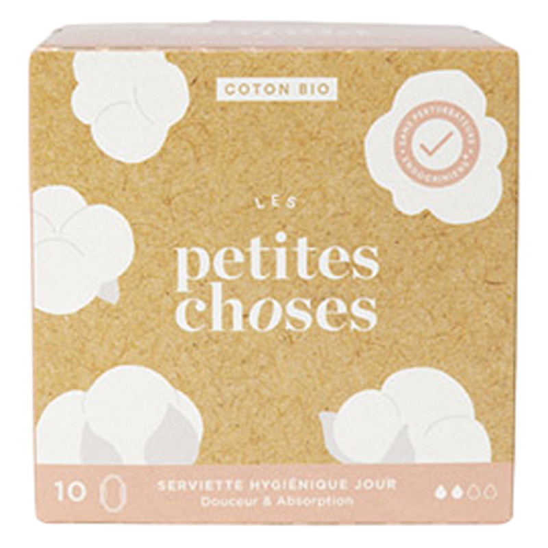 Les Petites Choses Serviette Hygiénique Jour coton bio boîte de 10