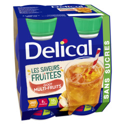Delical Boissons Fruitées sans sucres saveurs Multi-fruits 4x200ml