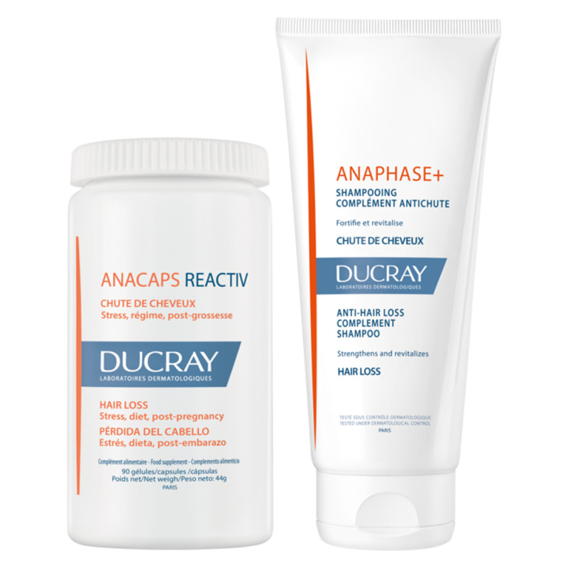 Ducray Anacaps Reactiv 3 mois 90 gélules + Anaphase Shampooing 200ml