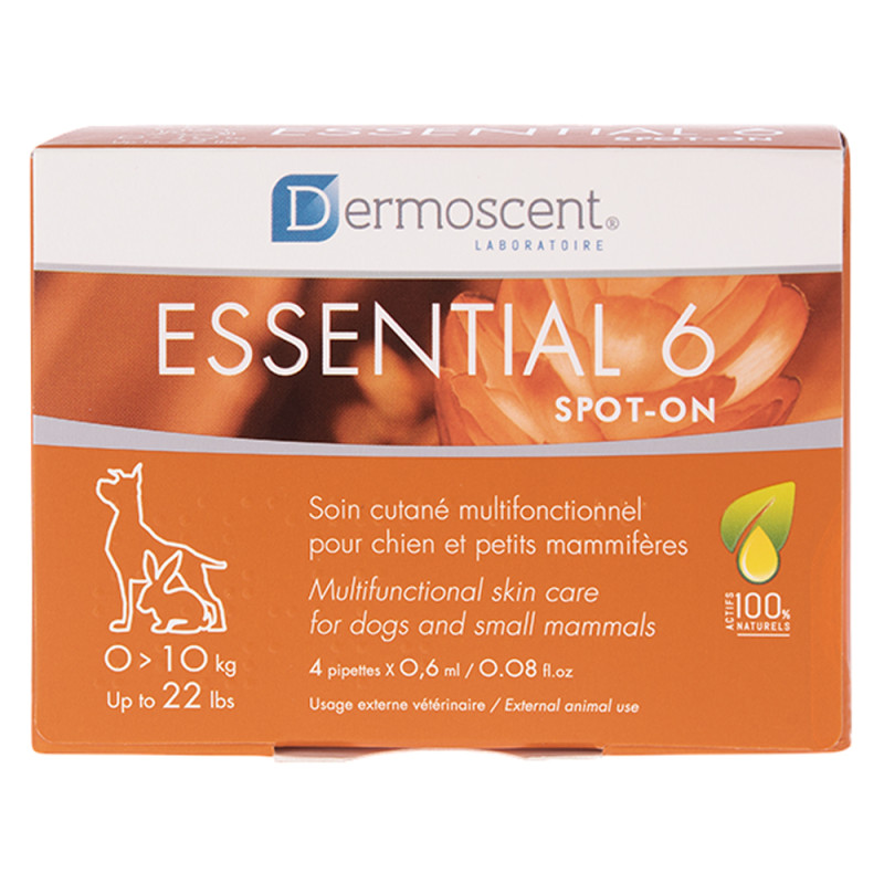 Dermoscent Essential 6 Spot-on 0-10kg 4 pipettes de 0,6ml