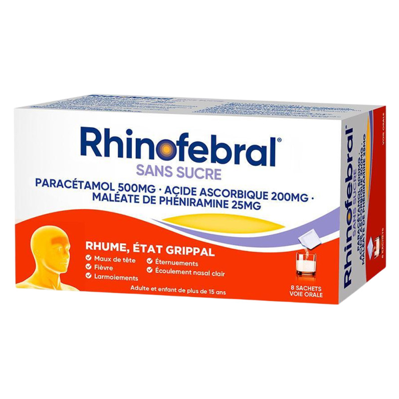 Rhinofebral Sans Sucre Rhume 8 sachets