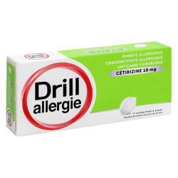 Drill Allergie Cétirizine 10 mg 7 comprimés à sucer