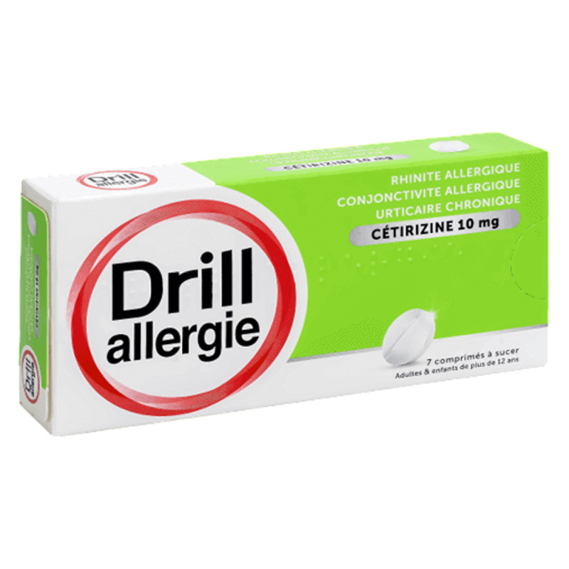 Drill Allergie Cétirizine 10 mg 7 comprimés à sucer