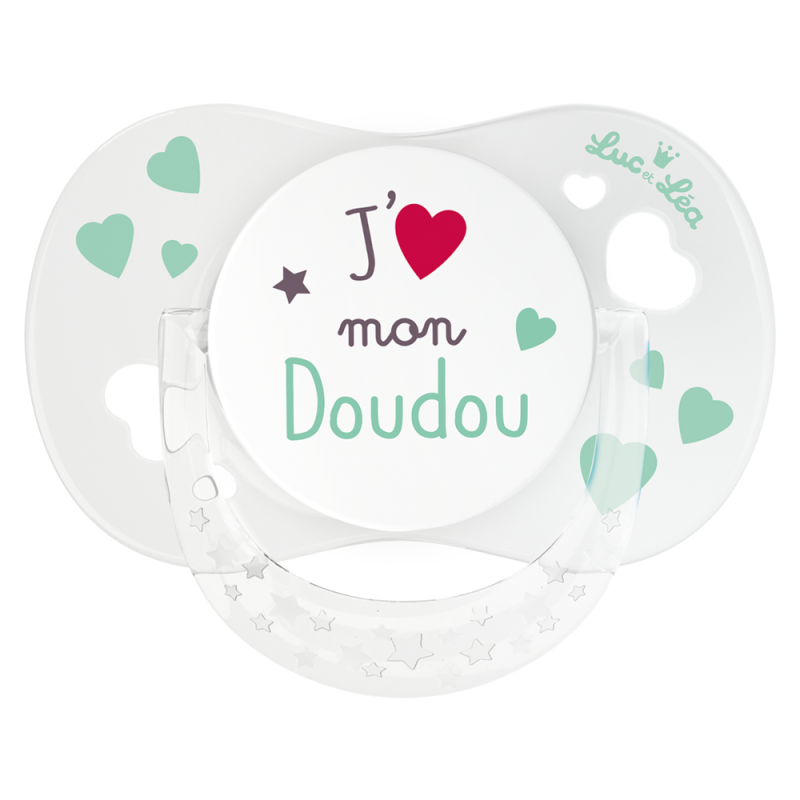 Luc et Léa Sucette Physiologique 0-6 mois J'aime mon doudou