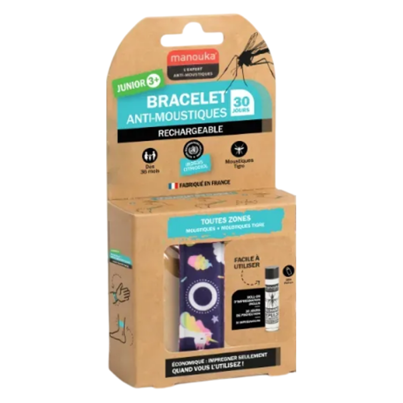 Manouka Bracelet anti-moustiques junior coeurs + recharge 6ml