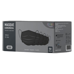 Santecare Masque chirurgical type IIR adulte noir 50 pièces
