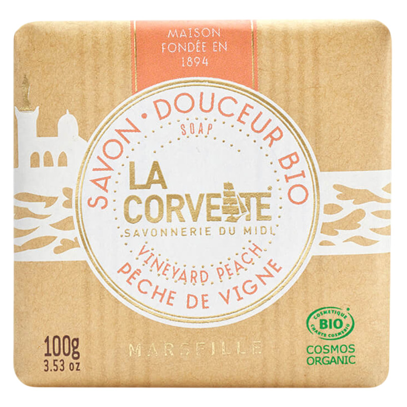La Corvette Savon douceur pêche de vigne bio 100gr