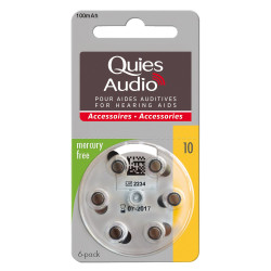 Quies Audio Piles Auditives Modèle 10 - 6 pack