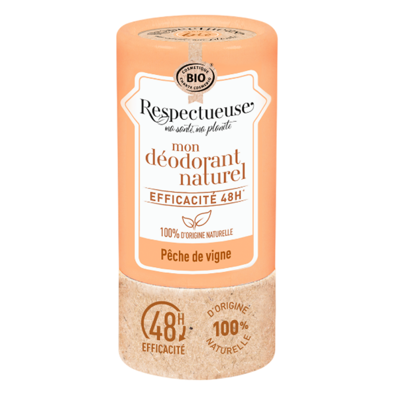 Respectueuse Mon Déodorant naturel pêche de vigne bio 50gr
