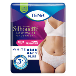 Tena Silhouette Sous-vêtement absorbant taille basse Blanc L 10 pièces