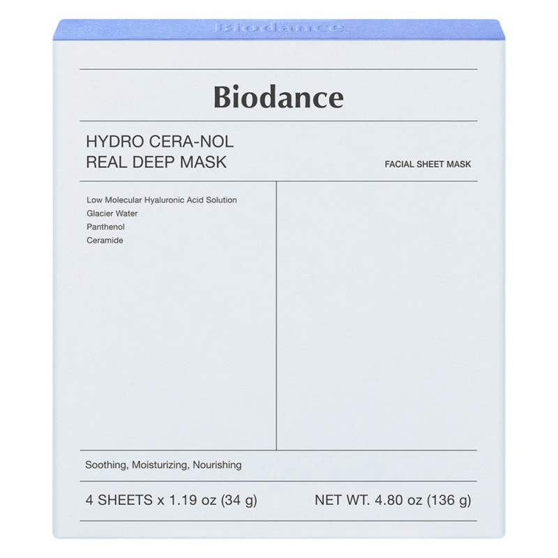 Biodance Hydro Cera-Nol Real Masque profond 4 pièces