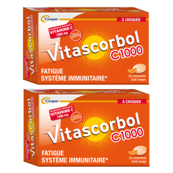 Vitascorbol Vitamine C 1000 lot de 2x20 comprimés à croquer